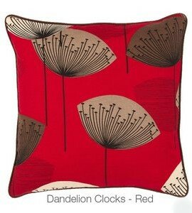 Sanderson Dandelion Clocks Cushion Red